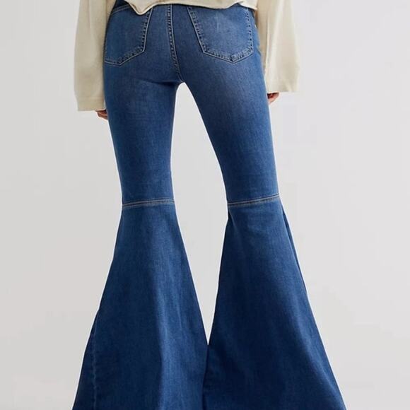 Free People Jericho Blue Just Float On Flare Jeans Sz 26 NWT - Picture 13 of 15